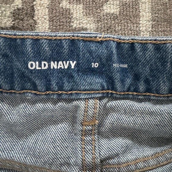 EUC Old Navy Denim Mini Skirt Raw Hem Distressed Blue Jean 100% Cotton - Picture 4 of 10